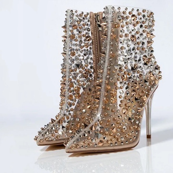 Azalea Wang "Can't Hurt Me Even If You Wanted To" Jeweled Stiletto Bootie - Picture 3 of 11